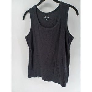 Simply Emma Tank Top women's 1X Black Round Neck 100% Cotton